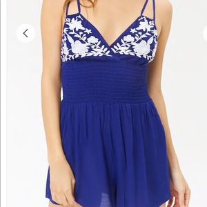 Forever 21 Floral Embroidered Romper